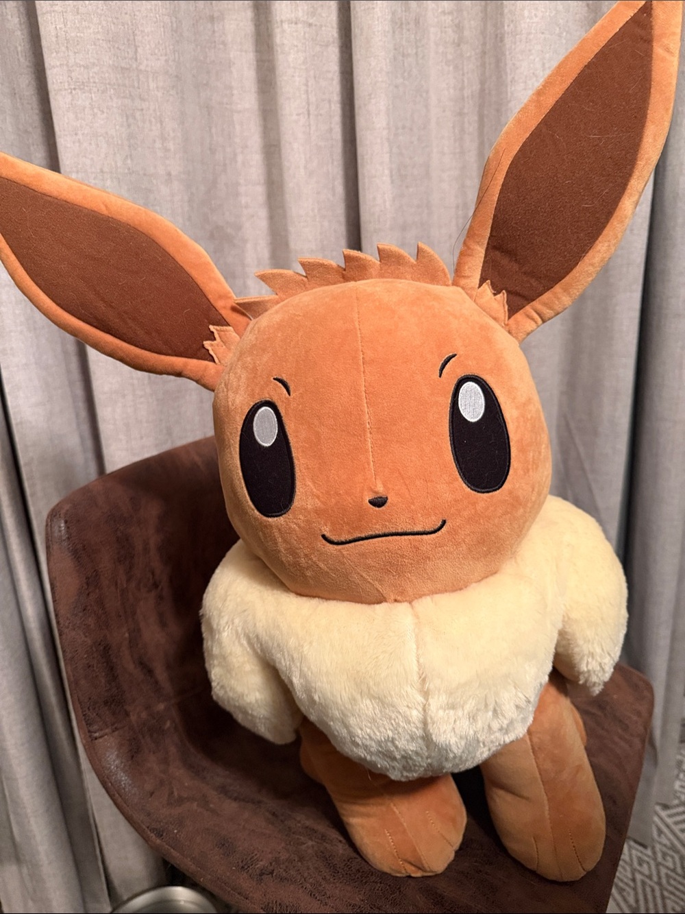 Large Pokemon Eevee Plush in Brown and Cream 20in tall